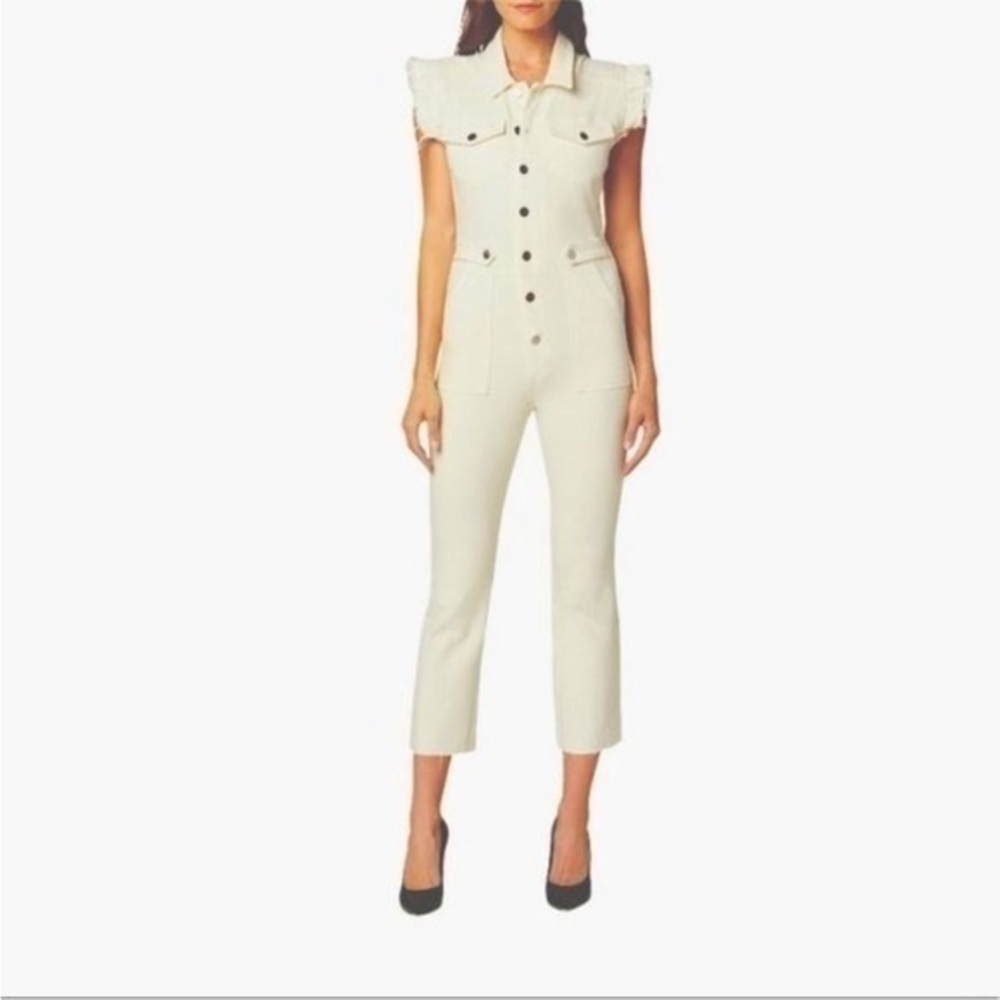 Joe's Jeans Denim Jumpsuit Silvia Off-White Women's Large NWT